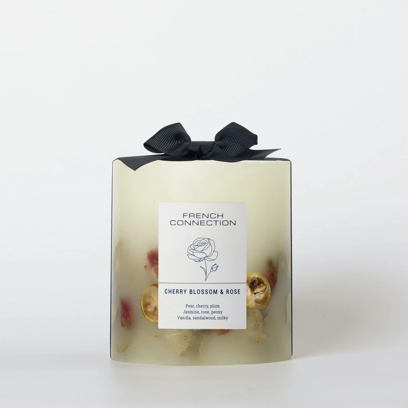 Image of French Connection Cherry Blossom & Rose Candle, 660g, White Floral