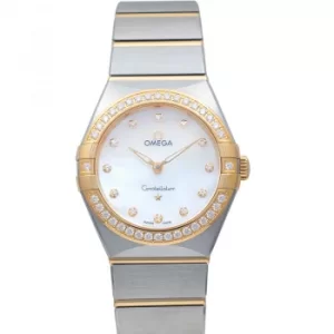 Image of Constellation Manhattan Quartz 28mm Quartz White Dial Diamonds Yellow Gold Ladies Watch
