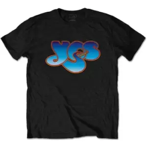 Image of Yes - Classic Blue Logo Unisex Medium T-Shirt - Black