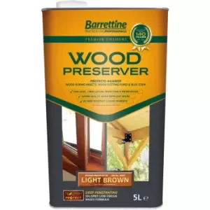 Image of 5L Wood Preserver Light Brown Barrettine premier Wood Preserver stain treatment protection exterior