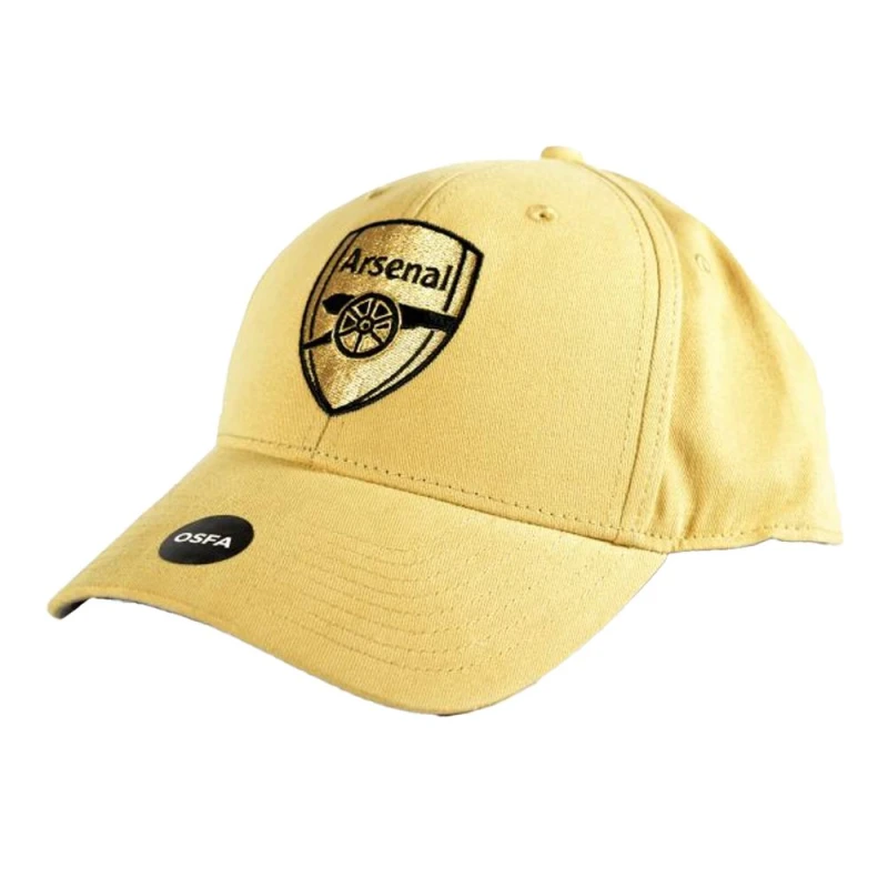 Image of Arsenal FC Mens Crest Baseball Cap in Gold Gold Male One Size