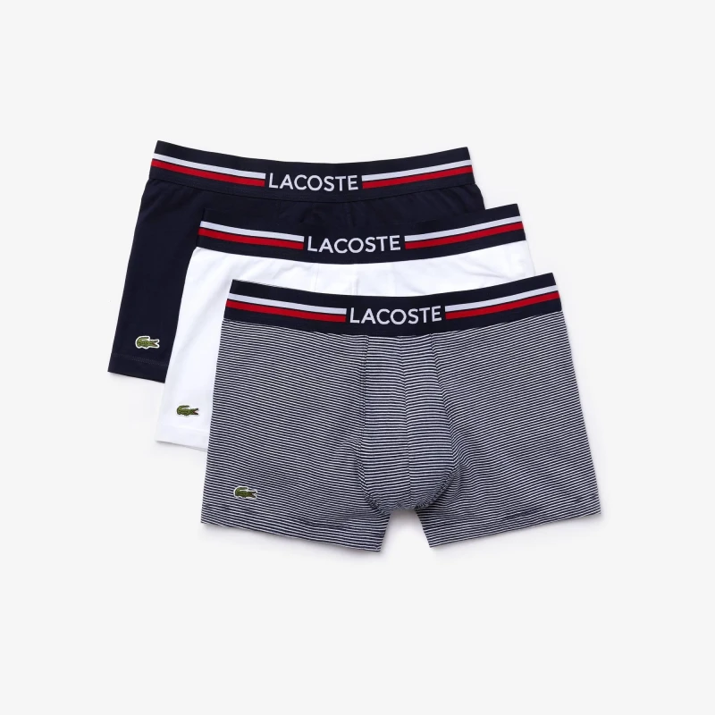 Image of Lacoste 3 Pack Boxer Shorts - Blue Blue S