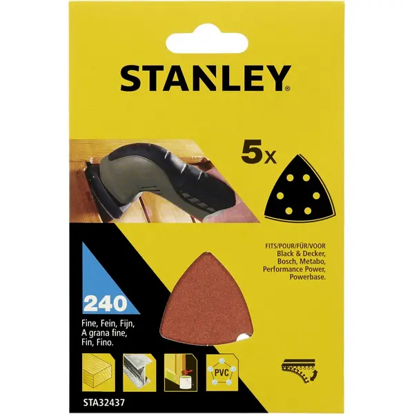 Image of Stanley Detail Head Sanding Sheets 240G - STA32437-XJ