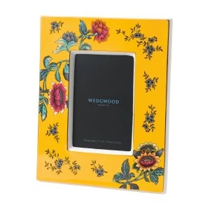 Image of Wedgwood Wonderlust Yellow Tonquin Photo Frame 4x6in Yellow