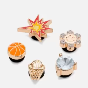 Image of Crocs Basketball Five-Pack Gold-Tone Jibbitz Charms