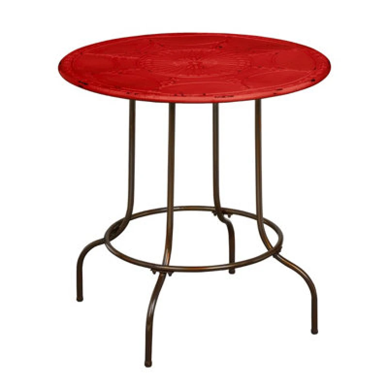 Image of Premier Housewares Artisan Red Metal Table Red