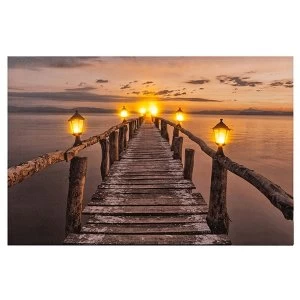 Image of Seashore LED Jetty Rectangle Canvas