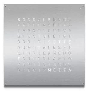 Image of QLOCKTWO Large Stainless Steel Wall Clock 90cm