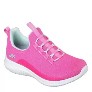 Image of Skechers Ultra Flex Junior Girls Trainers - Pink