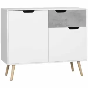 Image of HOMCOM Storage Cabinet Free Standing Sideboard With Cement Effect Drawer Grey