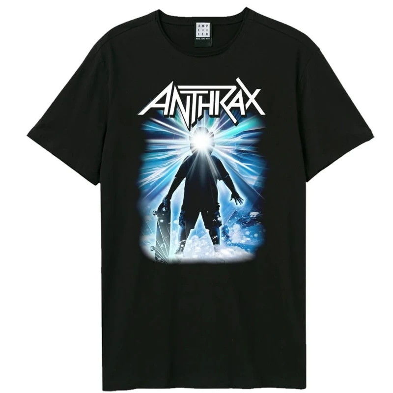 Image of Amplified Amplified Men Halloween Blue Light Anthrax T-Shirt in Black Size: X-Small Black XS Male 5063806980742