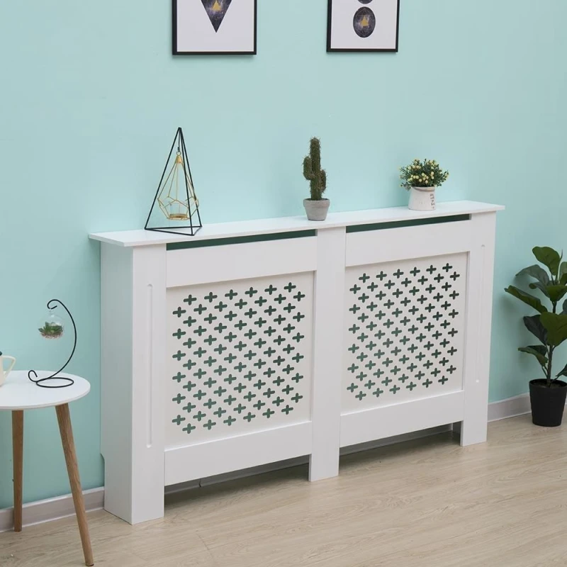 Image of Home Source Crofton Xl White Radiator Cover Unit