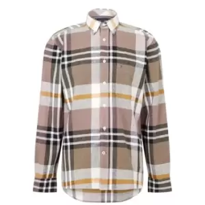 Image of Tommy Hilfiger Large Linen Cotton Chk Rf Shirt - Beige