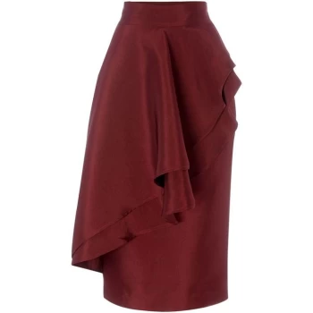 Image of ISSA Ruffle skirt - Bordeaux