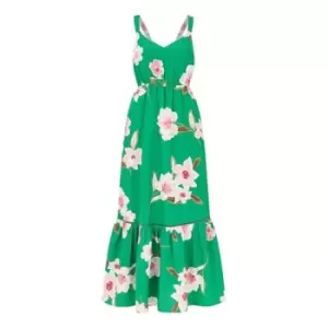 Image of Yumi Green Oversized Floral Maxi Dress - Green
