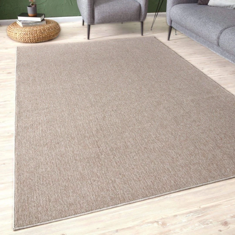Image of THE RUGS Flex Collection Solid Design Low Pile Living Room Rugs in Beige 1000BE Size: 140cm x 200cm Beige Unisex 140cm x 200 cm