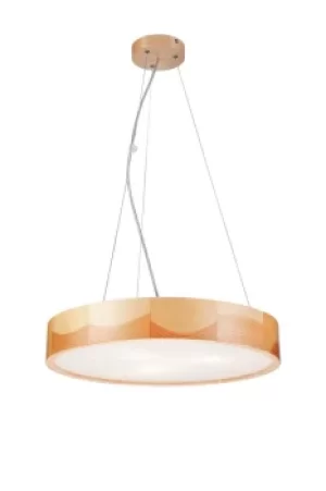 Image of Cylindrical Pendant Ceiling Light Pine, 3x E27