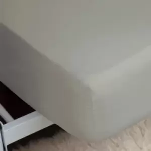 Image of 400 Thread Count Egyptian 100% Cotton Fitted Bed Sheet Platinum, Platinum / Double / Standard Fit (30cm / 12")