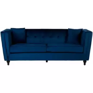 Image of Ferris Navy Velvet 3 Seat Sofa - Premier Housewares