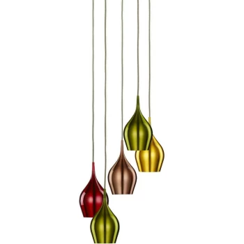 Image of Searchlight Lighting - Searchlight Vibrant - 5 Light Cluster Pendant Coloured, E14