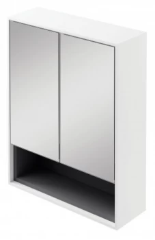 Image of Wickes Eli White Matt Wall Hung Mirror Storage Unit - 600 mm