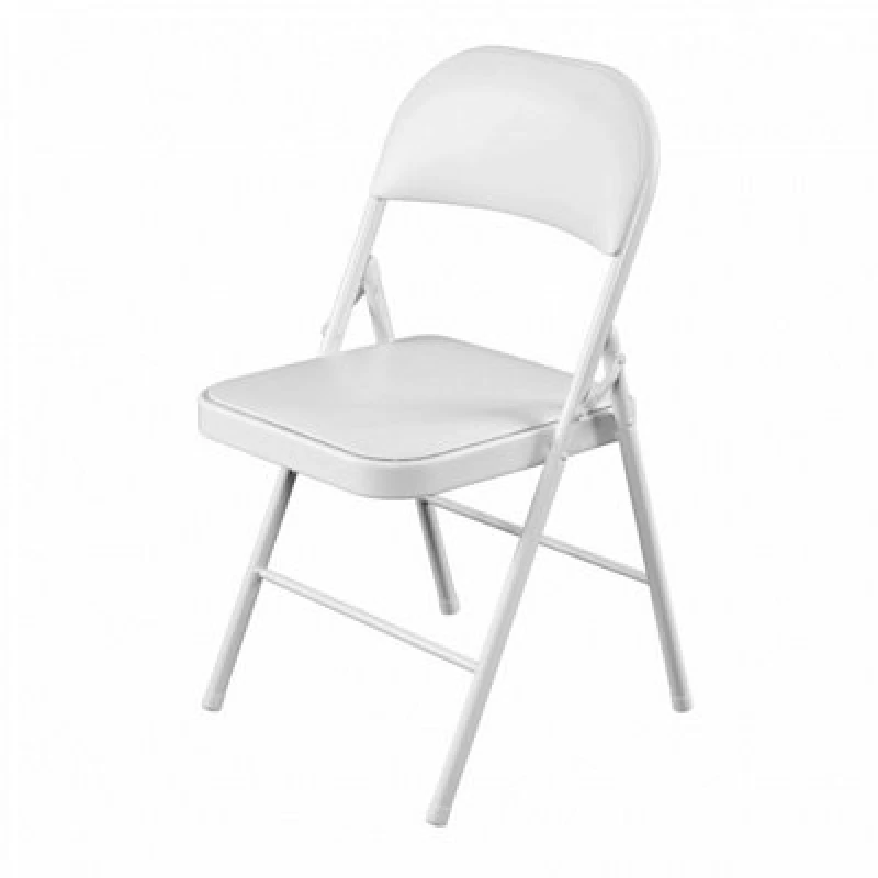 Image of Oypla Padded Folding Metal Desk Office Chair White unisex