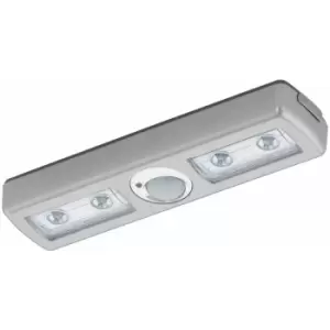 Image of Loops - Wall Light Silver Battery Operated Rocker Switch Motion Detector Bulb LED 4LED