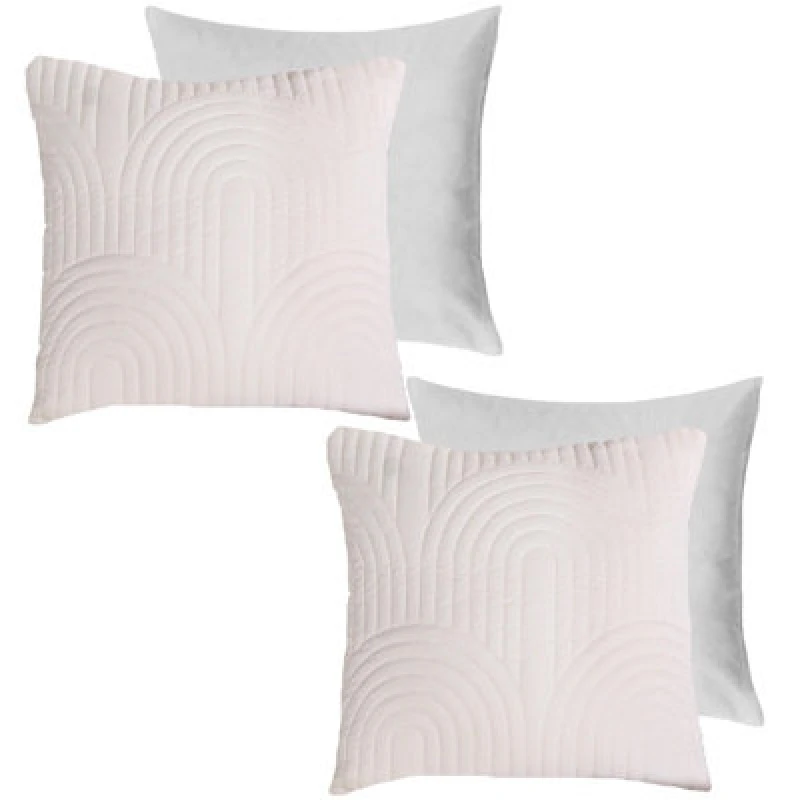 Image of OHS OHS 2 Pack Arches Pinsonic Filled Cushion Covers in Cream Size: 45cm x 45cm Cream 45cm x 45cm Unisex 5027434187751