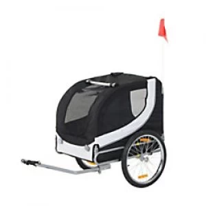 Image of PawHut Pet Trailer White, Black 730 mm x 1300 mm x 900 mm