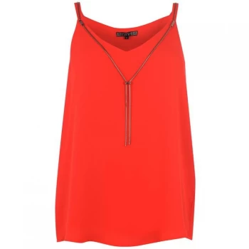 Image of Biba Neck Detail Cami Vest - Neon Orange