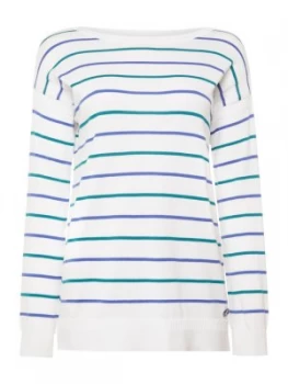 Image of Barbour Marloes Long Sleeve Crew Neck Striped Jumper White