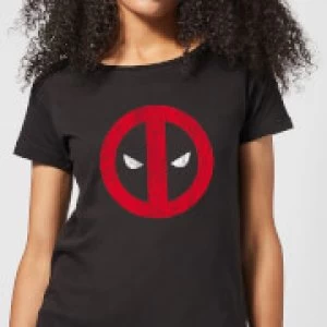 Image of Marvel Deadpool Cracked Logo Womens T-Shirt - Black - S