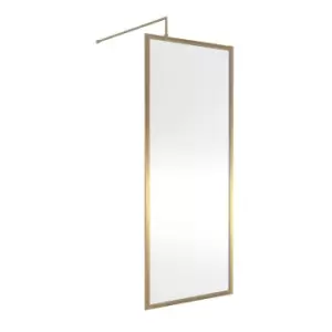 Image of Nuie Full Outer Frame Wetroom Screen 1850x760x8mm - Brushed Brass