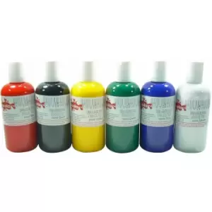 Image of FAB150/6A Fabric Paint, Standard Colours (6 x 150ml Bottles) - Scola