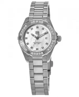 Image of Tag Heuer Aquaracer Lady 300M 27MM Mother of Pearl Diamond Dial Diamond Bezel Womens Watch WBD1415.BA0741 WBD1415.BA0741