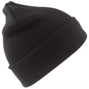 Image of Result Junior Unisex Wooly Winter/Ski Thermal Hat (One Size) (Black)