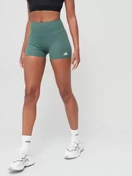 Image of adidas Yoga Essentials Short Tights - Dark Green, Dark Green, Size L, Women