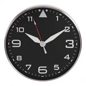 Image of Hometime Metal Wall Clock with Black Dial and Luminous Hands