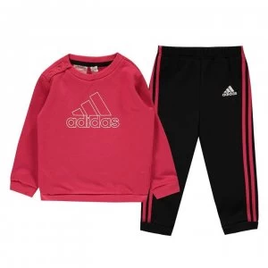 Image of adidas Must Haves Logo Fleece Youth Baby Jogger - Power Pink