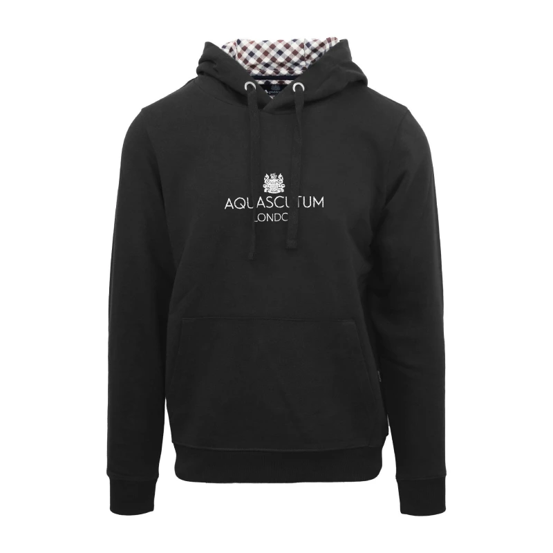 Image of Aquascutum Mens Hooded Sweat Hoodie Black male Small