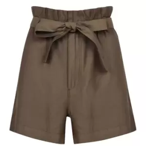 Image of Firetrap High Waisted Paper Bag Shorts - Green