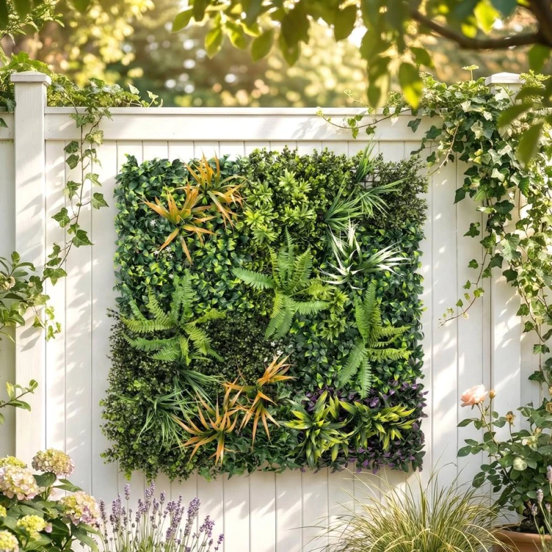 Image of OUTSUNNY Grass Wall Panels, Greenery Backdrop Panels, Green Size: 100cm x 100cm Green Unisex 100cm x 100 cm