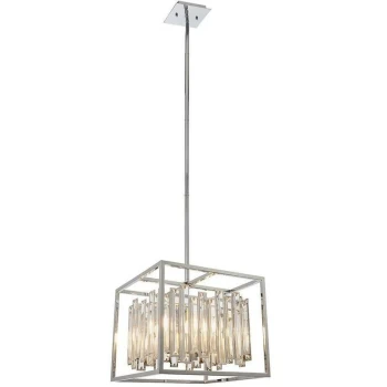 Image of Endon Directory Lighting - Endon Acadia - 4 Light Ceiling Pendant Chrome Plate & Clear Crystal Glass, E14
