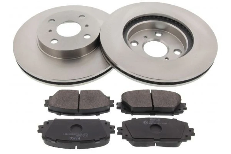 Image of MAPCO 47548 Brake disc and pads set Front Axle, Brake Disc Type: Vented, excl. wear warning contact, with anti-squeak plate Brake Set,disc brakes (34