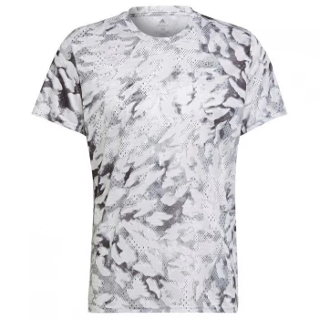 Image of adidas Fast AOP T Shirt Ladies - Grey/White