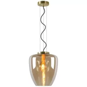 Image of Lucide FLORIEN - Pendant Light - Ø28cm - 1xE27 - Amber