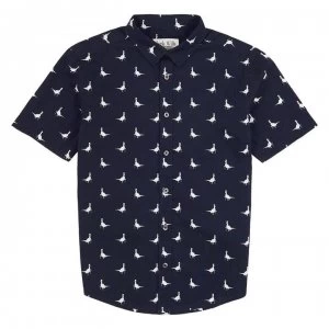 Image of Jack Wills Mr Wills Printed Shirt - Navy AOP