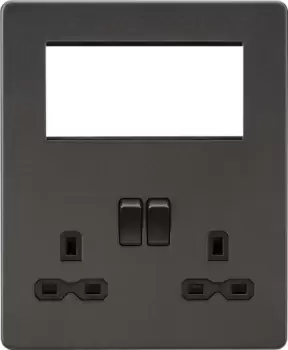 Image of KnightsBridge Screwless Small Multimedia Combination Plate - Smoked Bronze