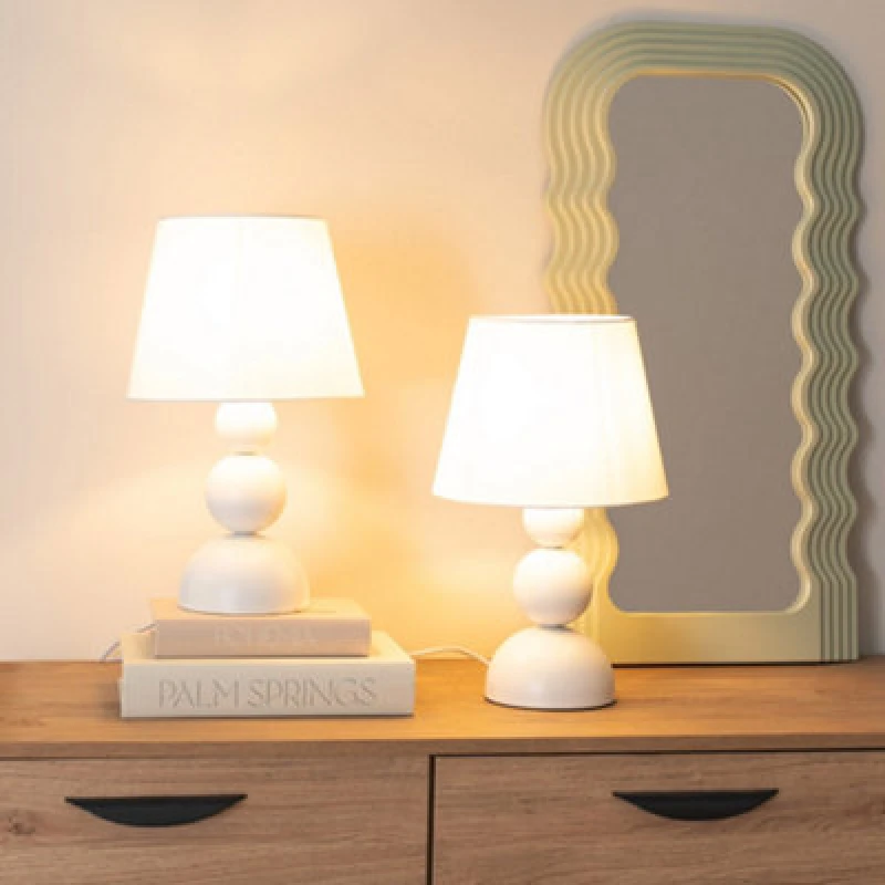 Image of Set of 2 of Cream Touch Table Lamps