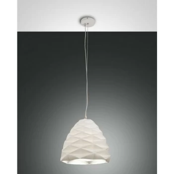 Image of Fabas Luce Lighting - Fabas Luce Duchessa Dome Pendant Ceiling Lights White Glass, E27